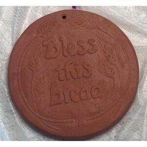 Bless This Bread Terracotta Bread Warmer Stone Made In USA St. J Co Longaberger